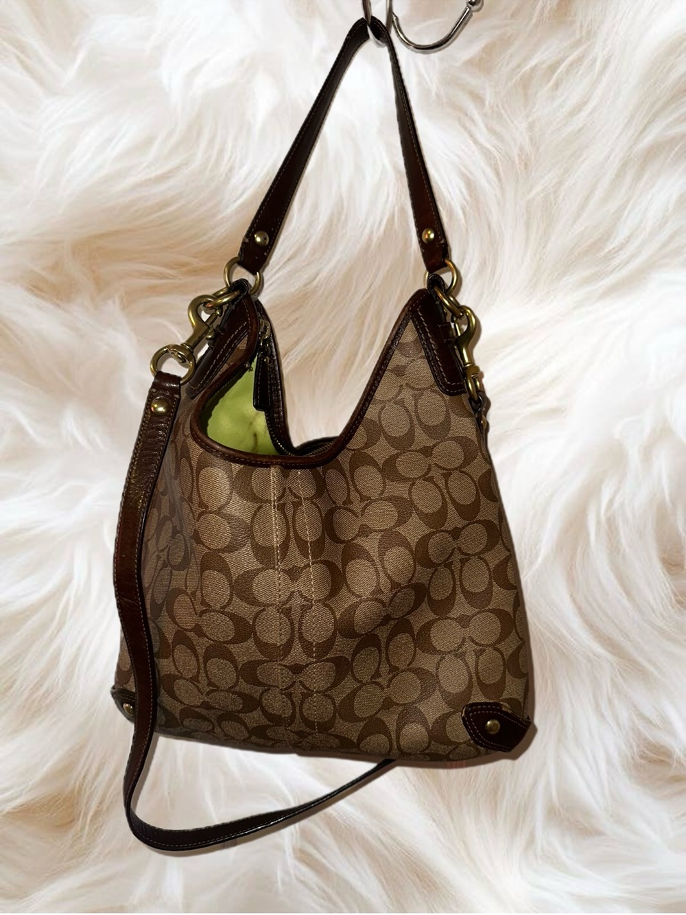 COACH Heritage Stripe Signature Canvas Hobo Shoulder Bag K0868-13193 - Picture 2 of 5